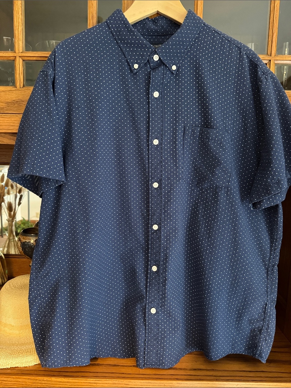 J. Crew Factory Seersucker short sleeve button down XXL